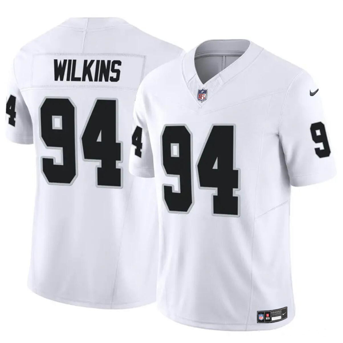 Youth Las Vegas Raiders #94 Christian Wilkins White 2024 F.U.S.E Stitched Football Jersey